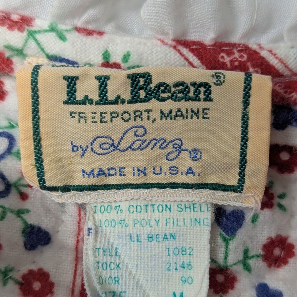 VTG LL Bean Lanz Cotton Flannel Robe Tyrolean Eyelet Granny Cottage USA MEDIUM - Picture 3 of 7